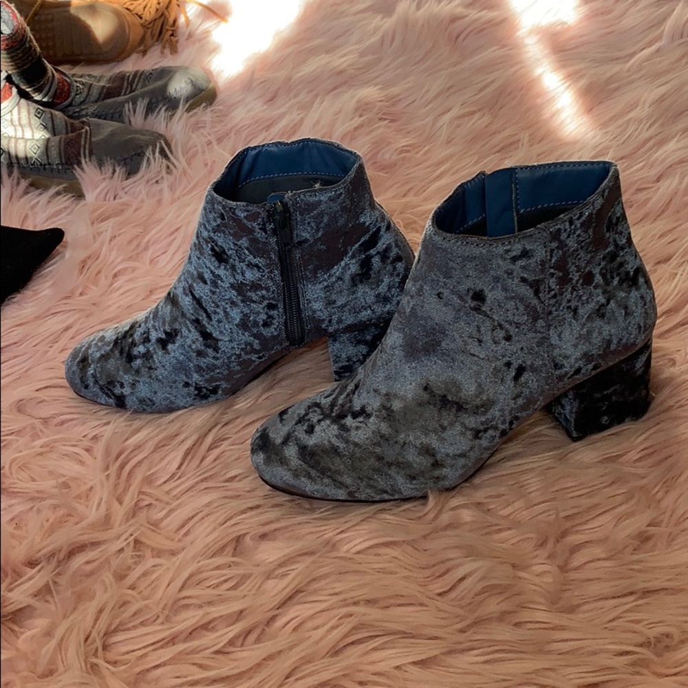 Velvet Blue Booties